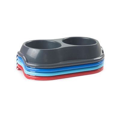 Whitefurze Double Pet Bowl – Assorted