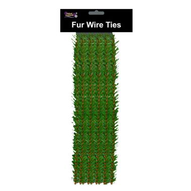 10 Green Fir Wire Christmas Ties