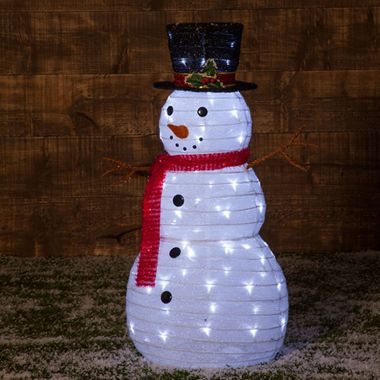 NOMA 90cm Collapsible Snowman LED Light Figure - White