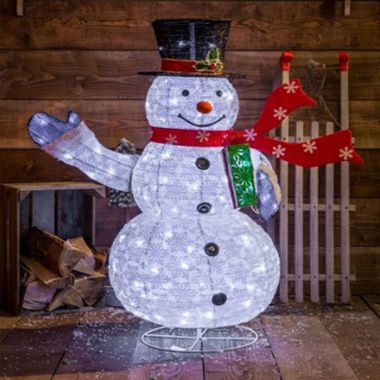 NOMA 1.2m Collapsible Snowman LED Light Up Figure - White