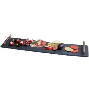 KitchenCraft Artesa Slate Serving Platter with Copper Handles