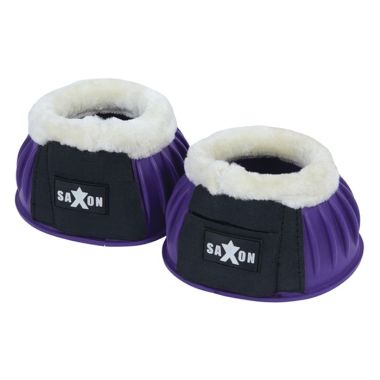 Saxon Fleece Trim Rubber Bell Boots - Purple/White