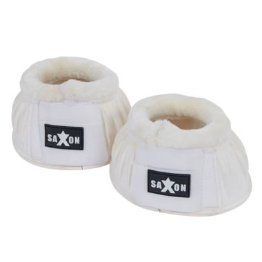 Saxon Fleece Trim Rubber Bell Boots - White/White