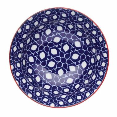KitchenCraft Glazed Ceramic Bowl - Blue Floral