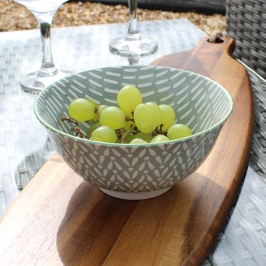 KitchenCraft Glazed Ceramic Bowl - Grey Tile