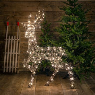 NOMA 1.4m Wicker Reindeer LED Light Figure – Warm White