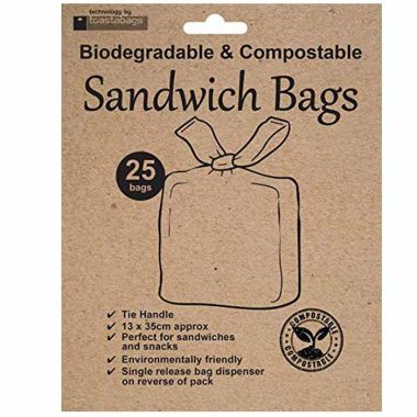 Planit Products Eco-Friendly Compostable Sandwich Bags - Pack of 25