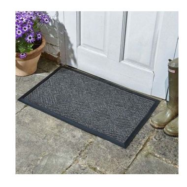 Smart Garden Chequered Doormat, Anthracite - 45cm x 75cm