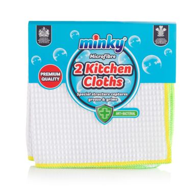 Minky Microfibre Long Lasting Kitchen Cloths - Pack of 2