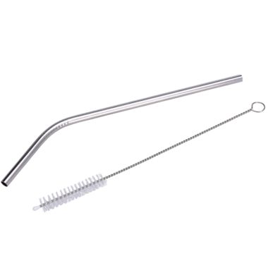 Reusable Metal Straws, Silver - Set of 4