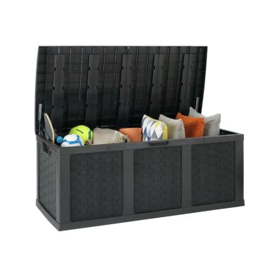 Starplast Rattan Style Storage Box, Black - XXL