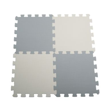 Grey & White Interlocking Floor Mats - 16 Pack