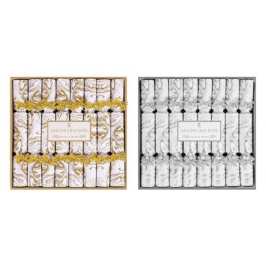 Harvey & Mason Assorted Gold & Silver Saucer Crackers – Pack of 8