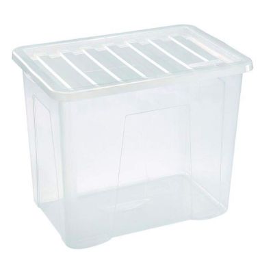 Thumbs Up Clear Plastic Storage Box with Lid - 80 Litre