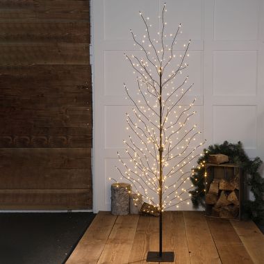 6.6ft NOMA Antique Wispy Black LED Light Up Tree - Warm White