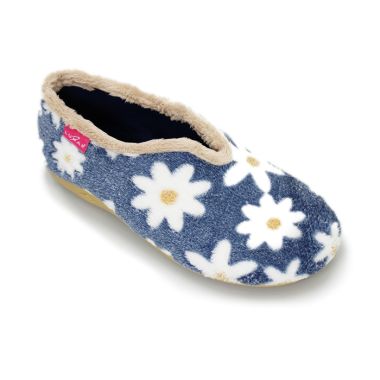 Lunar Women’s Daisy Flower Slippers – Blue