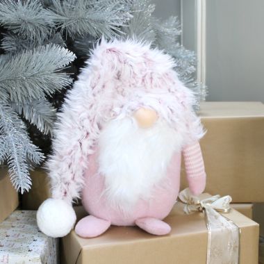 Pink Gonk Gnome with Fluffy Hat - 36cm