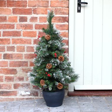 3ft Pre-Lit Mini Snowy Ipswich Pine Artificial Christmas Tree