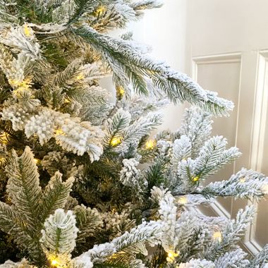 6ft Pre-Lit Snowy Grandis Fir Artificial Christmas Tree