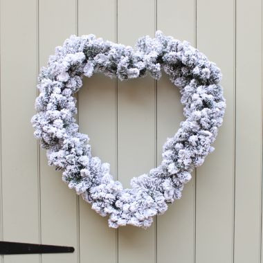 Imperial Snowy Heart Christmas Wreath - 50cm