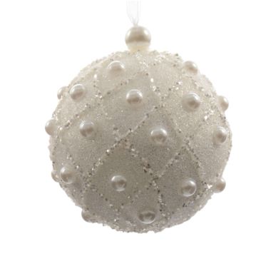 White Pearl Shatterproof Bauble - 8cm 