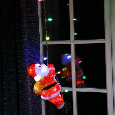 NOMA Acrylic Climbing Santa LED Light Figure - Multicoloured