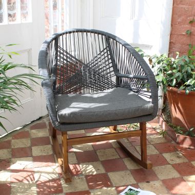 Seville Fibre Rope Rocking Chair – Grey