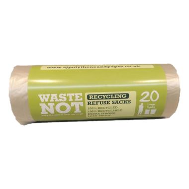 Waste Not Clear Recycling Sacks - 100 Litre