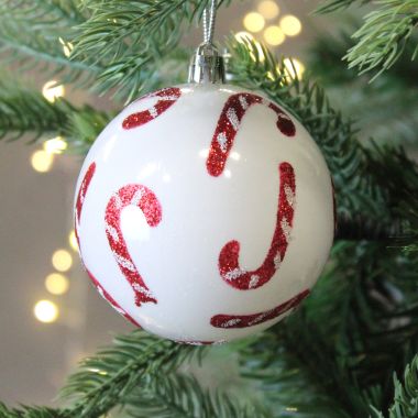 Candy Cane Shatterproof Bauble - 8cm