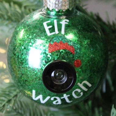 Green 'Elf Watch' Bauble - 8cm 