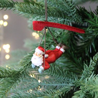 Santa Glider Hanging Christmas Decoration - 7cm