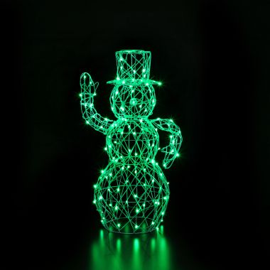 NOMA 1m Wire Frame Colour Changing Snowman LED Light Figure – Multicoloured