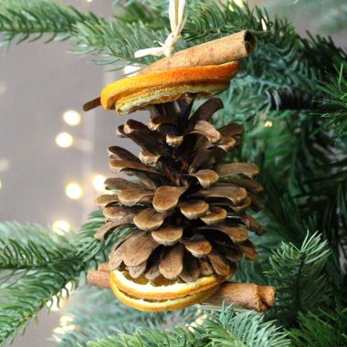 Orange & Pinecone Christmas Decoration - 9cm