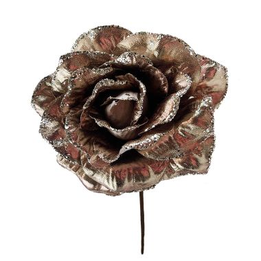 Silver and Rose Flower Stem - 13cm 