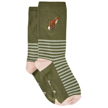 Joules Women's Everyday Ankle Socks - Green Fox 
