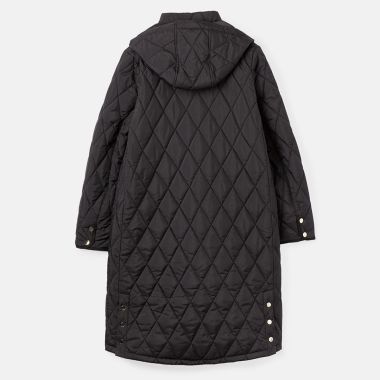 Joules Women's Chatsworth Long Quilted Coat - Black 