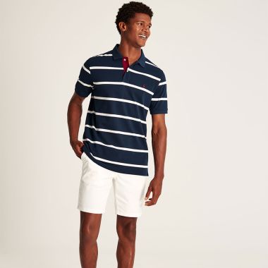 Joules Men's Filbert Polo Shirt - Navy White Stripe 