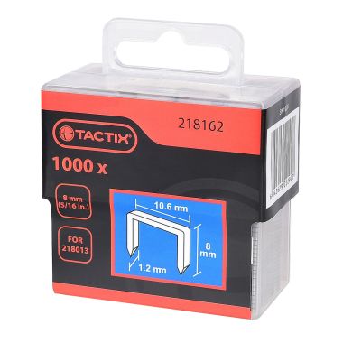 Tactix 8mm Heavy Duty Staples, Pack of 1000 - 10.6mm