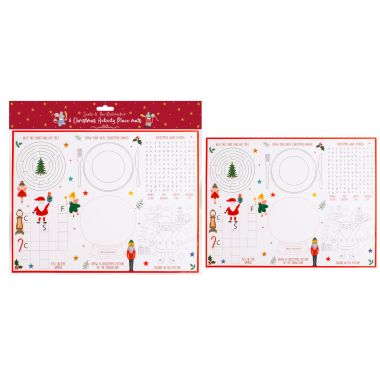 Santa & The Nutcracker Christmas Activity Placemats - Pack of 6