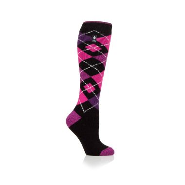 Heat Holders Women’s Melrose Argyle Long Sock – Black