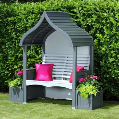 AFK Orchard Painted Arbour - Charcoal & Stone