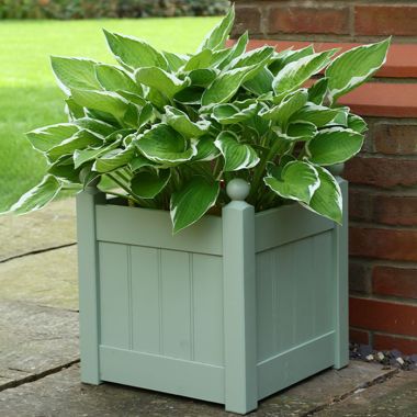 AFK Classic Square Wooden Planter, Sage - 15in