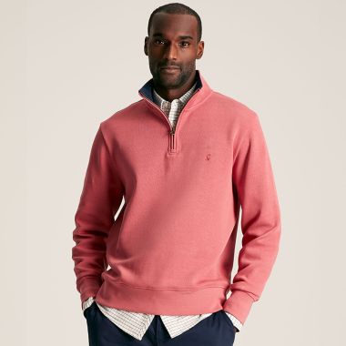 Joules Men's Alistair Quarter Zip Sweatshirt - Rose Pink