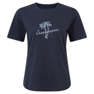 Craghoppers Women’s Ally Short Sleeved T-Shirt – Blue Navy Palm