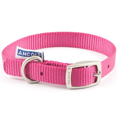 Ancol Nylon Collar, Raspberry - Size 1-2