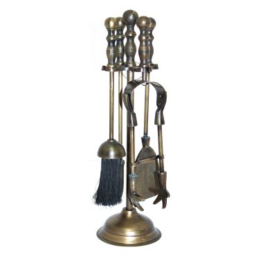 Mansion Duchess Fireplace Companion Set, 18in - Antique Brass