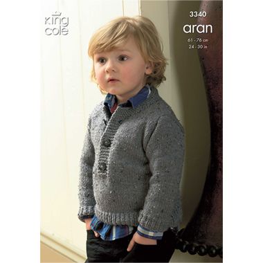 King Cole Children's Aran Coat and Sweater Knitting Pattern