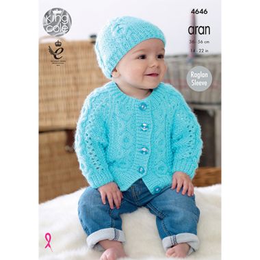 King Cole Children's Aran Tops, Accessories and Cardigan Knitting Pattern