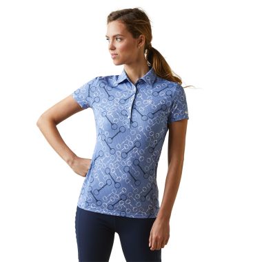 Ariat Women's Motif Polo Shirt - Ash Blue