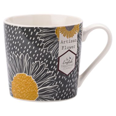 The English Tableware Company Artisan Flower Floral Mug - Grey